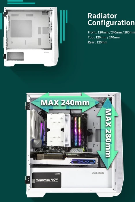 Zalman Z1 Iceberg_White, weiß, Glasfenster