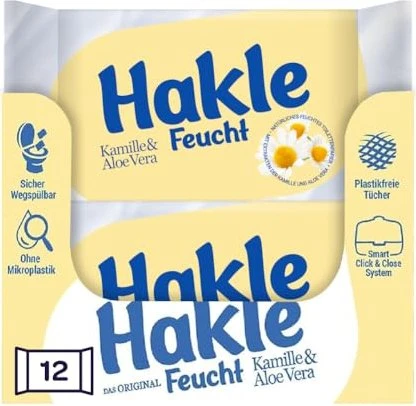Hakle Kamille & Aloe Vera feuchte Toilettentücher, 504 Stück (12x 42 Stück)