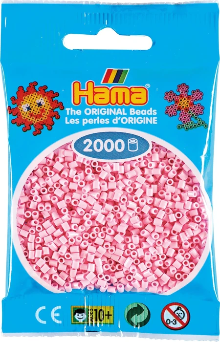 Hama Mini Beutel mit Perlen 2000 Stück pastell-rosé