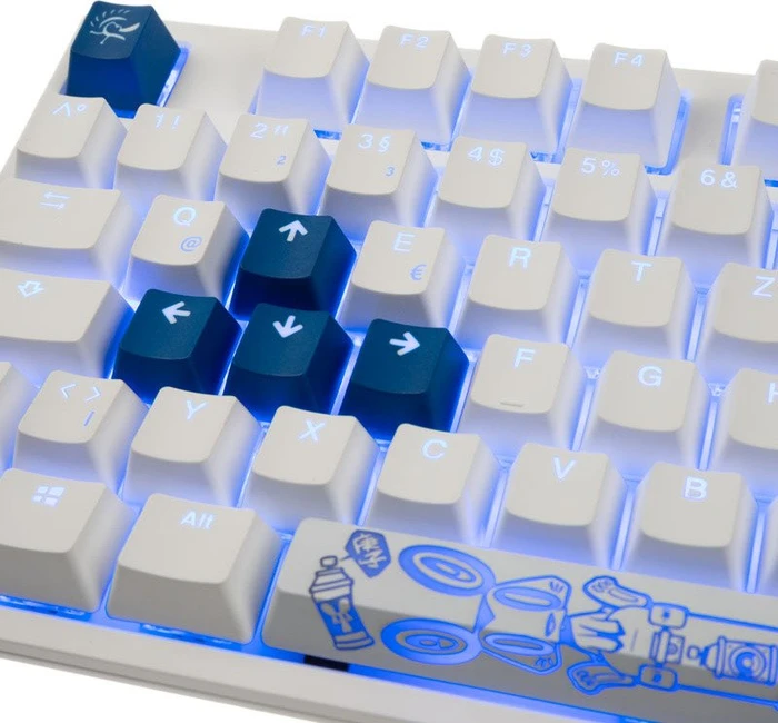 Ducky One 2 RGB TKL PBT, LEDs RGB, weiß, MX SILENT RGB RED, USB, DE
