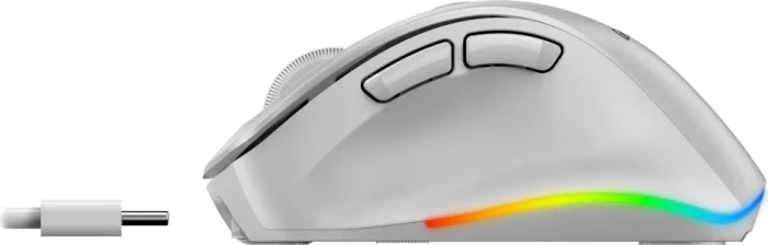Genius Ergo 9000S Pro Wireless Bluetooth Rechargeable Mini Ergo Silent Mouse, Pearl White, USB/Bluetooth