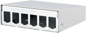 Metz Modulgehäuse, Aufputz Patchfeld, reinweiß, 6-Port, 1HE, weiß