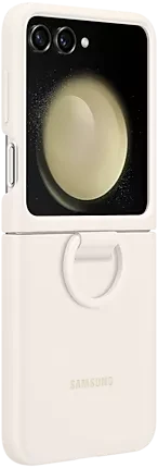Samsung Silicone Case with Ring für Galaxy Z Flip 5 Cream