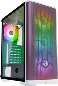 BitFenix Nova Mesh SE TG 4ARGB, weiß/violett, inkl. 4x Lüfter, Lüfter LED RGB, Glasfenster