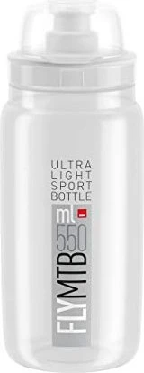 Elite Fly MTB Trinkflasche 550ml clear/grey logo