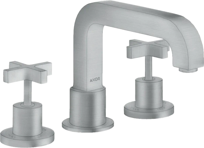 Hansgrohe Axor Citterio 3-Loch Wannenrandarmatur mit Kreuzgriffen brushed chrome