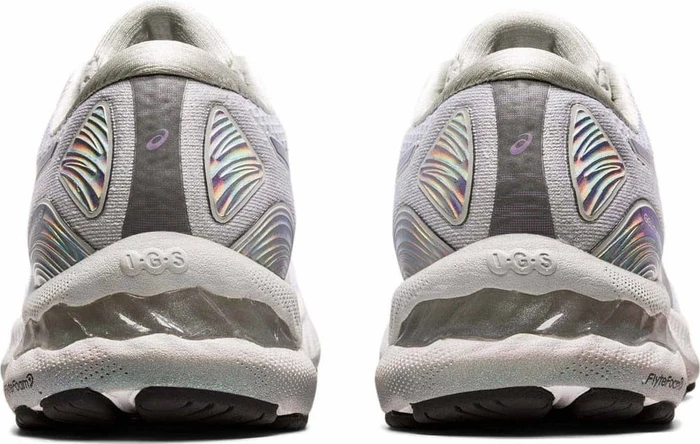 Asics Gel-Nimbus 23 Platinum glacier grey/white (Damen)