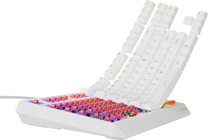 Genesis Thor 230 TKL, weiß, LEDs RGB, hot-swap, Gaote Outemu BROWN, USB, US