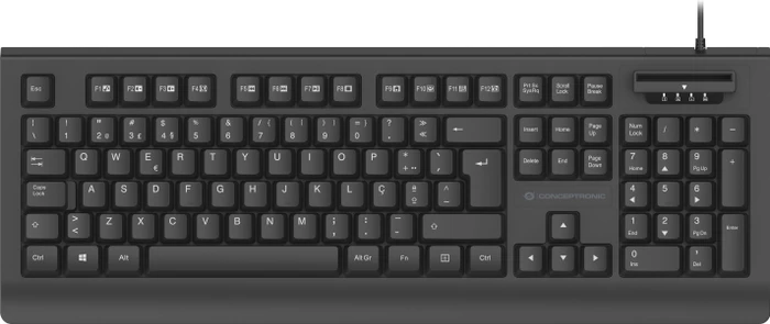 Conceptronic Kayne Tastatur mit SmartID-Kartenleser, schwarz, USB, PT