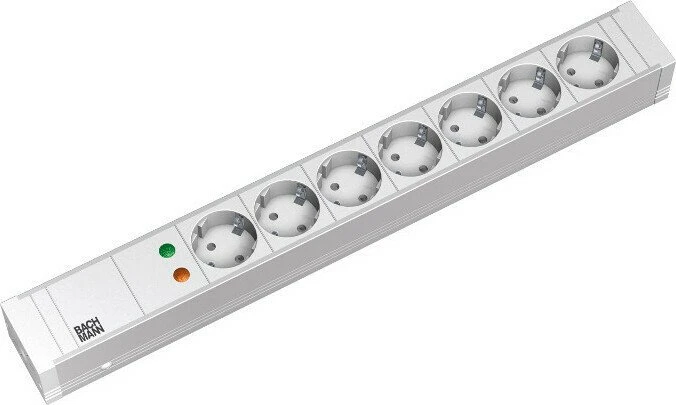 Bachmann 19" IT PDU Basic ALU, 7-fach, 230V, weiß, 2m