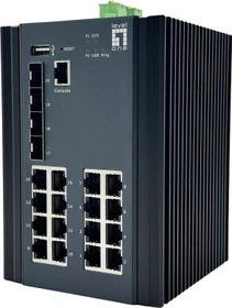 LevelOne IGU Industrial Railmount Gigabit Managed Switch, 16x RJ-45, 4x SFP (IGU-2071 / 55054707101)