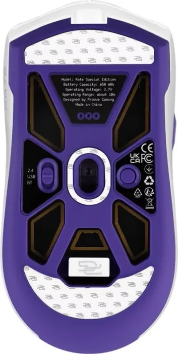 Proove Rate Special Edition Wireless Gaming Mouse, weiß/violett, USB/Bluetooth