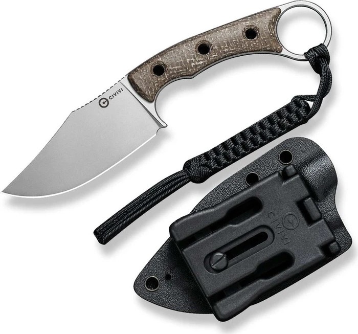 Civivi Midwatch Messer brown burlap micarta/silver bead blasted