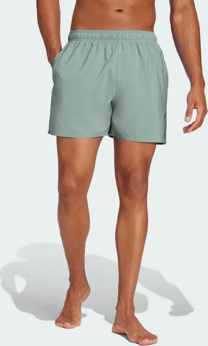 adidas Solid CLX Short-Length Badeshorts silver green/black (Herren)