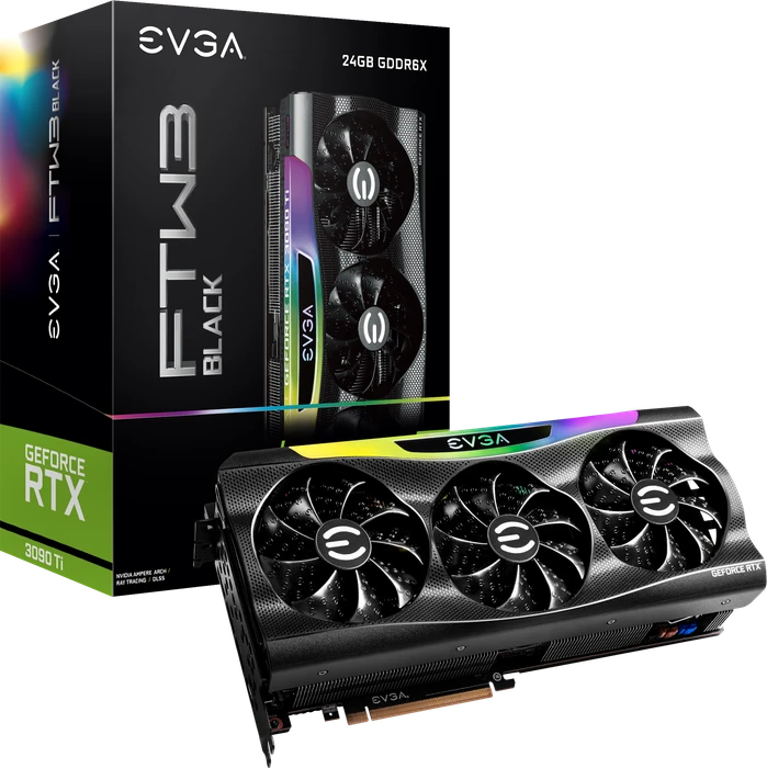EVGA GeForce RTX 3090 Ti FTW3 Black Gaming, 24GB GDDR6X, HDMI, 3x DP