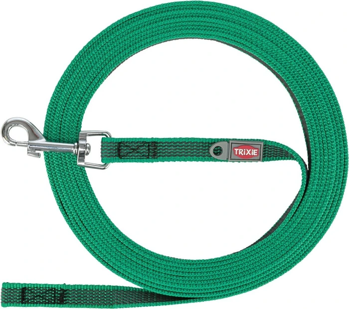 Trixie Schleppleine, gummiert, S-M, 5m, grün