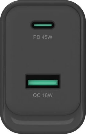 Conceptronic 2-Port 45W GaN USB-PD-Ladegerät schwarz