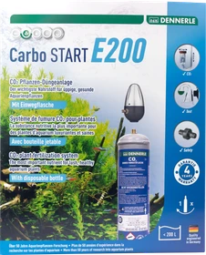 Dennerle Carbo START E200 Komplett-Set, Präzisions-Druckminderer für Einweg CO2 Druckflaschen