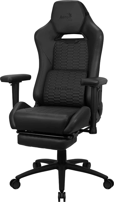 AeroCool ROYAL Leatherette Charcoal Black Gamingstuhl, schwarz