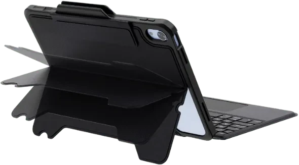 Deqster Rugged Touch Keyboard Folio für iPad 7/iPad 8/iPad 9, grau, DE