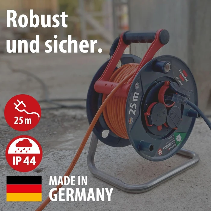 Brennenstuhl Garant V2 Kabeltrommel, Schuko auf 3x Schuko, 25m, IP44, AT-N05V3V3-F 3G1,5