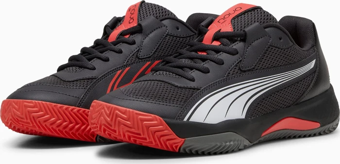 Puma Nova Court flat dark gray/puma black/flat medium gray/active red (Damen)