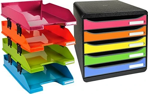 Exacompta Big Box Plus Schubladenbox, 5 Schubladen, Harlekin