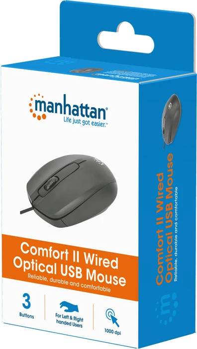 Manhattan Comfort II Optische Maus schwarz, USB