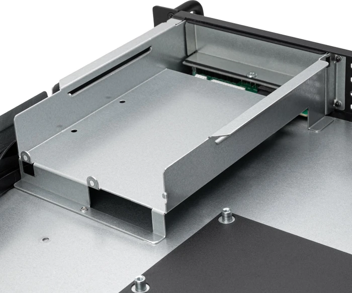 SilverStone RM100, Rackmount Storage, schwarz/grau, 1HE, Flex-ATX