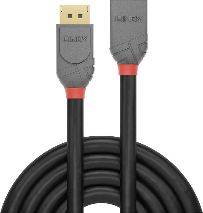 Lindy Anthra Line DisplayPort 1.4 Verlängerungskabel schwarz, 3m
