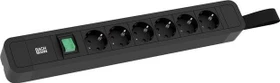 Bachmann Primo 2, 6-fach, mit Schlaufe, Schalter, 2m, schwarz
