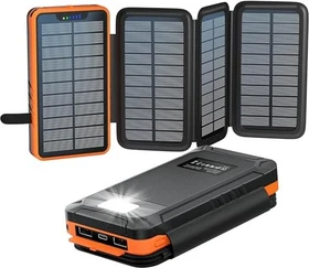 Elzle Solar Powerbank 26800mAh schwarz/orange