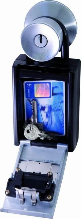 ABUS KeyGarage 797 LED mit Bügel Schlüsselkasten, schwarz/silber, mechanische Zahlenkombination
