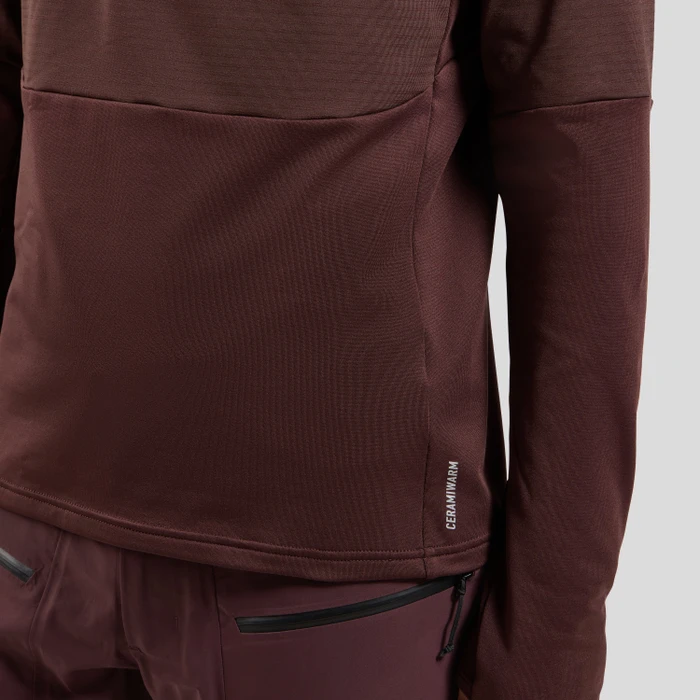 Odlo Descent Ceramiwarm Midlayer 1/2 Zip Funktionsshirt langarm fudge (Herren)