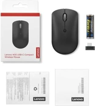 Lenovo 400 USB-C Wireless Compact Mouse Raven Black, USB
