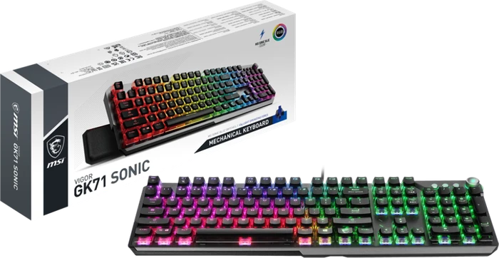 MSI Vigor GK71 Sonic, LEDs RGB, Gunmetal, MSI Sonic BLUE, USB, US