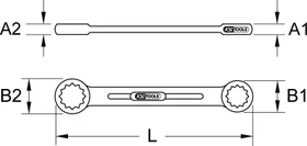 KS Tools BRONZEplus Doppelringschlüssel funkenfrei, 46/50x477mm