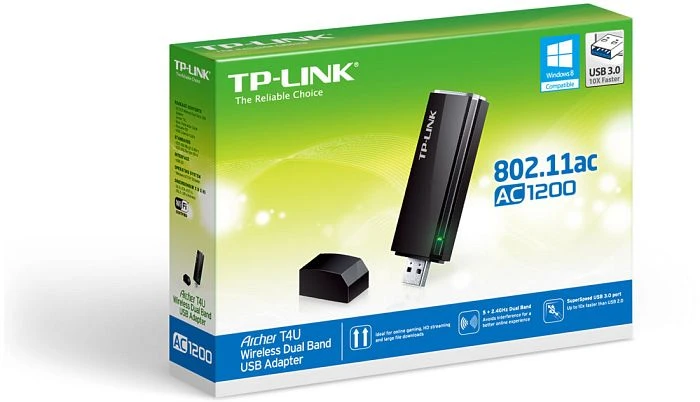 TP-Link Archer T4U AC1200 V1, 2.4GHz/5GHz WLAN, USB-A 3.0 [Stecker]