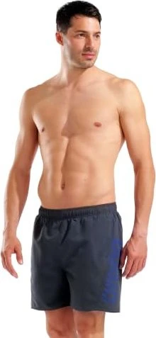 Arena Fundamentals Logo R Badeshorts asphalt/neon blue (Herren)