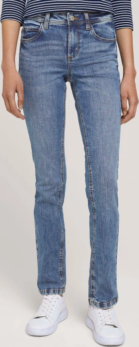 Tom Tailor Alexa Straight Jeans mit Bio-Baumwolle Jeans random bleached blue denim (Damen)