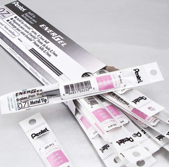 Pentel EnerGel Roller Pen LR7-V3X Tintenrollermine 0.35mm (0.7mm Ball) lila, 12er-Pack