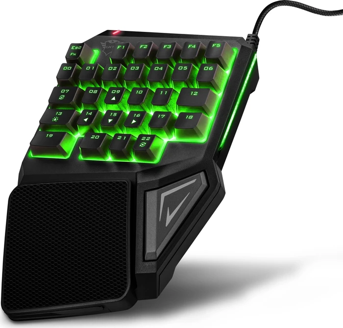 Trust Gaming GXT 888 Assa Single Handed Keyboard, schwarz, USB