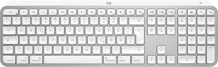 Logitech Keys S for Mac, Pale Grey, weiß/grau, LEDs weiß, Logi Bolt, USB/Bluetooth, DE