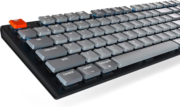 Keychron K1 V4, 80% TKL, LEDs weiß, schwarz, Gateron LOW PROFILE RED, USB/Bluetooth, US