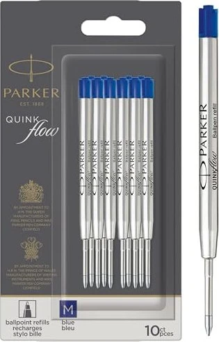 Parker Quinkflow Pen Refill Kugelschreibermine M blau, 10er-Pack