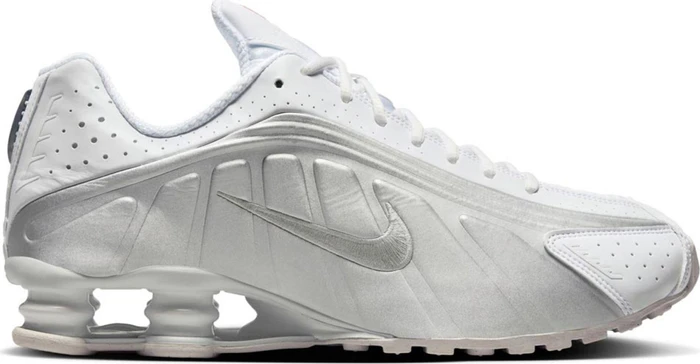Nike Shox R4 white/bright crimson/metallic silver (Herren)