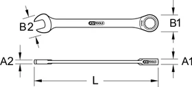 KS Tools TITANplus Maul-Ringratschenschlüssel, 13x180mm