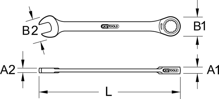 KS Tools TITANplus Maul-Ringratschenschlüssel, 13x180mm