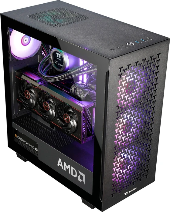 Thermaltake AMD Pro Edition, schwarz, Ryzen 7 7800X3D, 32GB RAM, 2TB SSD