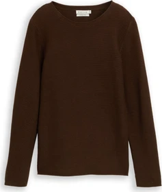 Tom Tailor Rundhalsausschnitt Strickpullover dark pecan brown (Damen)